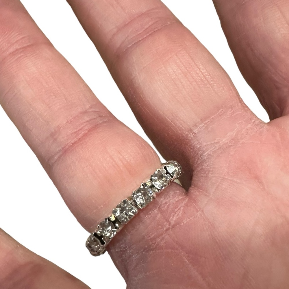 Flexible Diamond Rhinestone Band Ring - Picture 2 of 6
